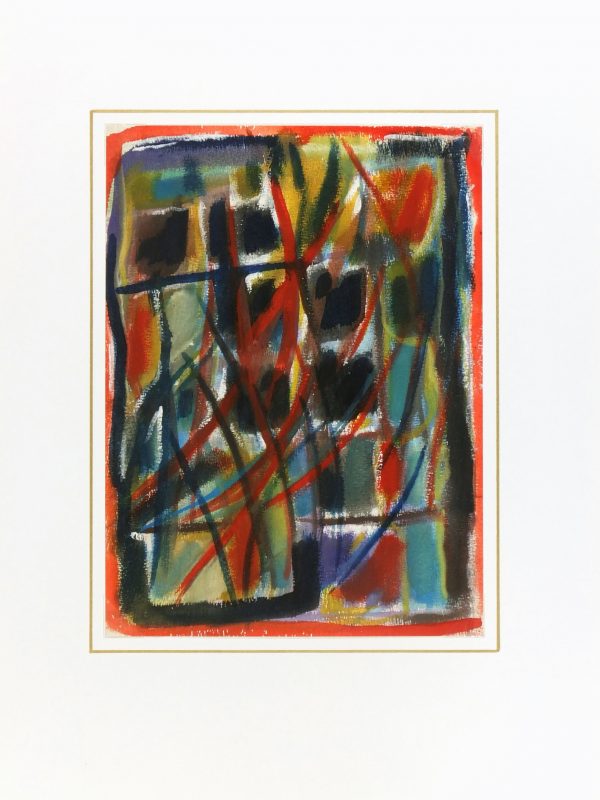 Modern Acrylic Abstract, Circa 1975-matted-5952G