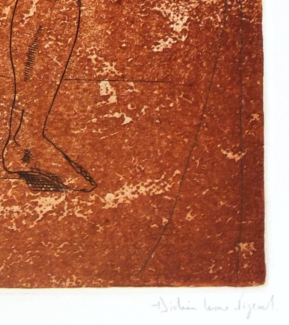 Aquatint Etching - La Corde, Circa 2000-detail 2-5998G Aquatint Etching - La Corde, Circa 2000-detail 2-5998G