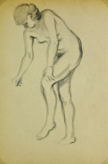 Charcoal Drawing - Female Nude, Circa 1930-main-6054G