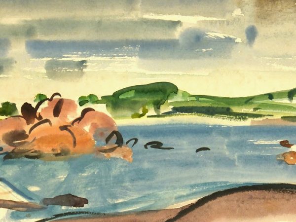 Watercolor Landscape - Peaceful Inlet, Circa ?-detail-7531G