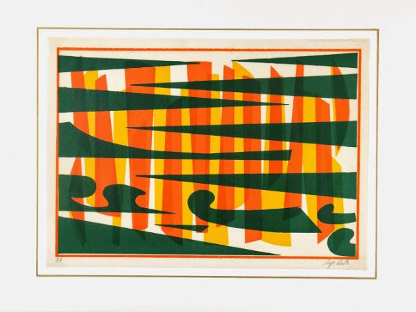 Abstract Lithograph - A Fresh Perspective-matted-7582G