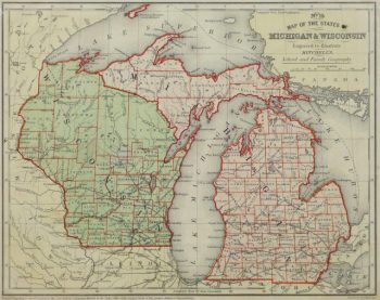 Map - Michigan & Wisconsin, 1860-main-9480K