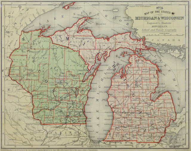 Map - Michigan & Wisconsin, 1860-main-9480K Map - Michigan & Wisconsin, 1860-main-9480K