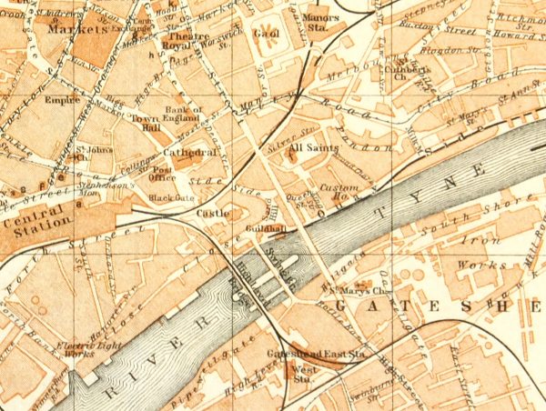 Newcastle England Map, 1927-detail-7320K