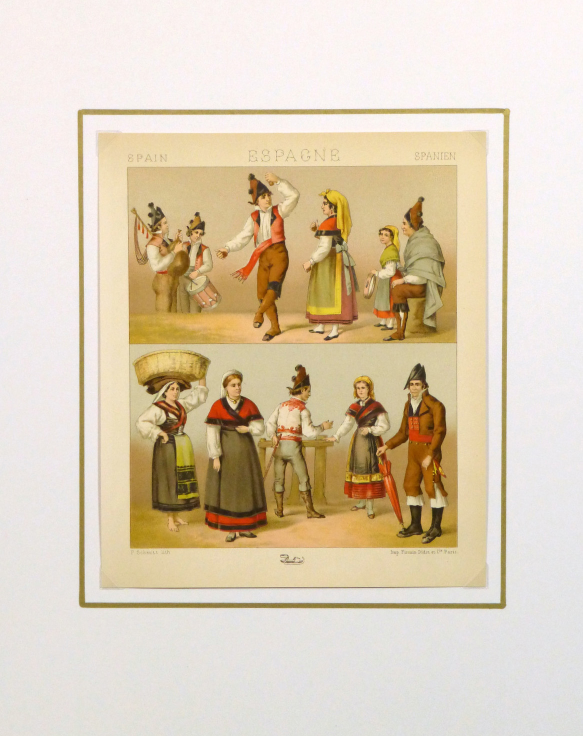 Clothing of Galicia Spain Print, 1888-matted-8171K Clothing of Galicia Spain Print, 1888-matted-8171K