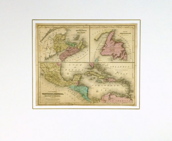 Map of West Indies & Islands, 1844-matted-8560K