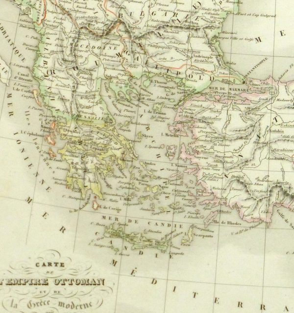 Vintage Ottoman Empire Map, 1845-detail 2-9390K