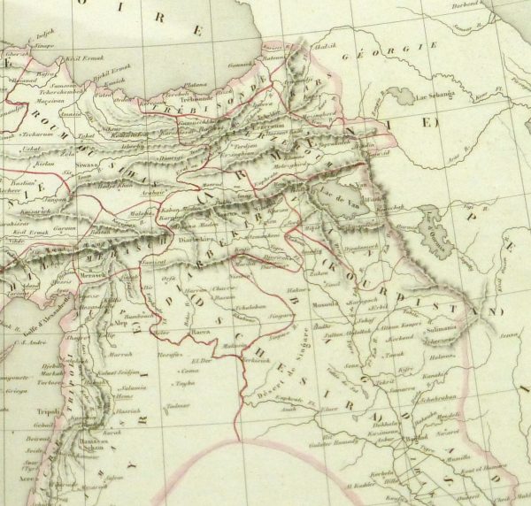 Vintage Ottoman Empire Map, 1845-detail-9390K