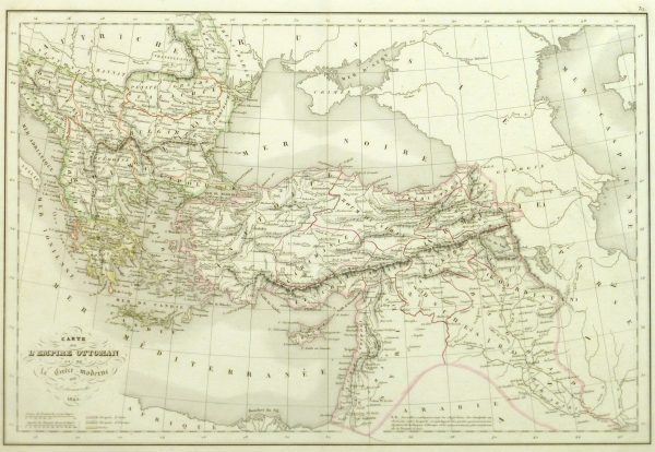 Vintage Ottoman Empire Map, 1845-main-9390K