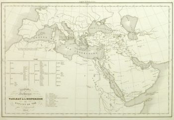 Vintage Hebrew Geography Map, 1844-main-9394K