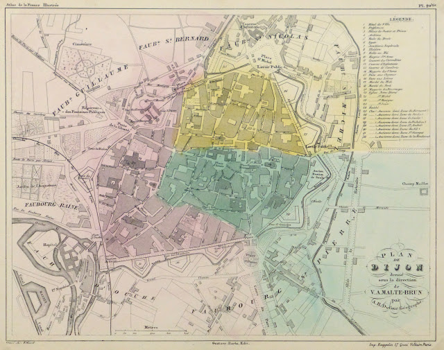 Map of Dijon France, Circa 1850-main-9481K Map of Dijon France, Circa 1850-main-9481K