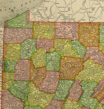 Map of Pennsylvania, 1907-detail 2-KB1682 Map of Pennsylvania, 1907-detail 2-KB1682