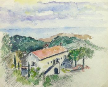 Watercolor Landscape - French Riviera, 1990's-main-10743M