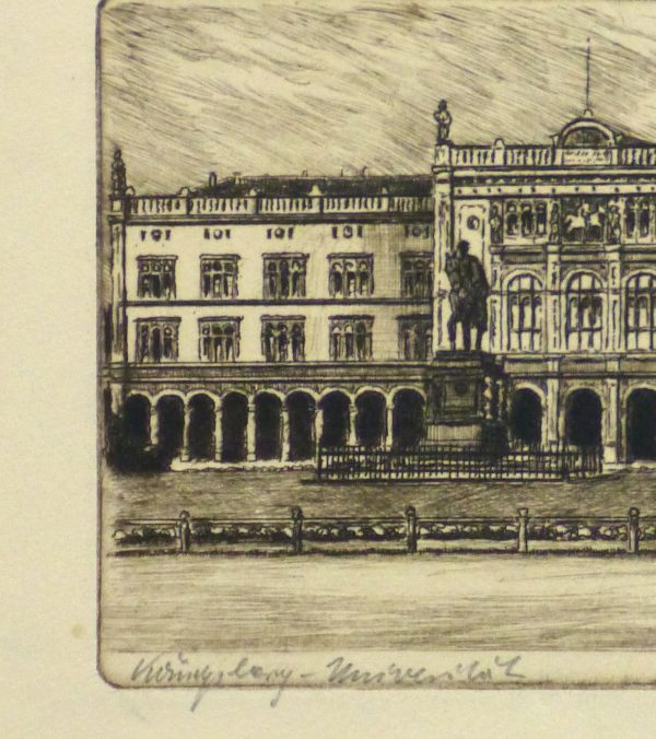 Etching - Stately Architecture, Circa 1950-detail 2-10758M
