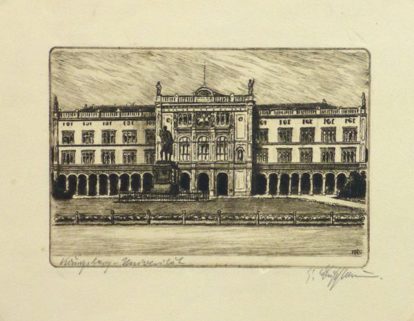 Etching - Stately Architecture, Circa 1950-main-10758M