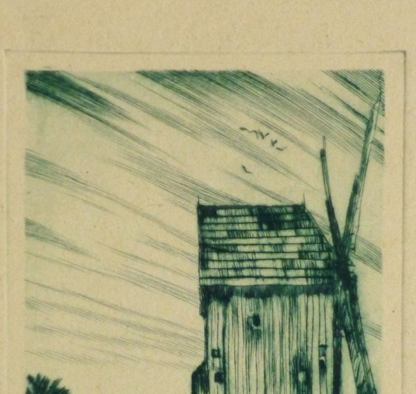 Etching - The Windmill, Circa 1920-detail 2-10759M