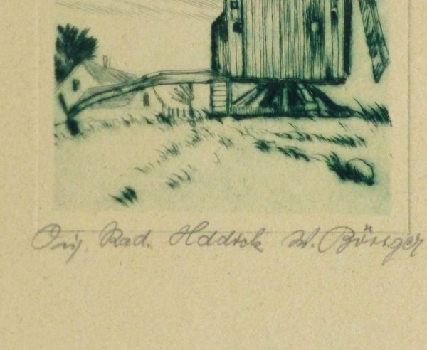 Etching - The Windmill, Circa 1920-detail-10759M