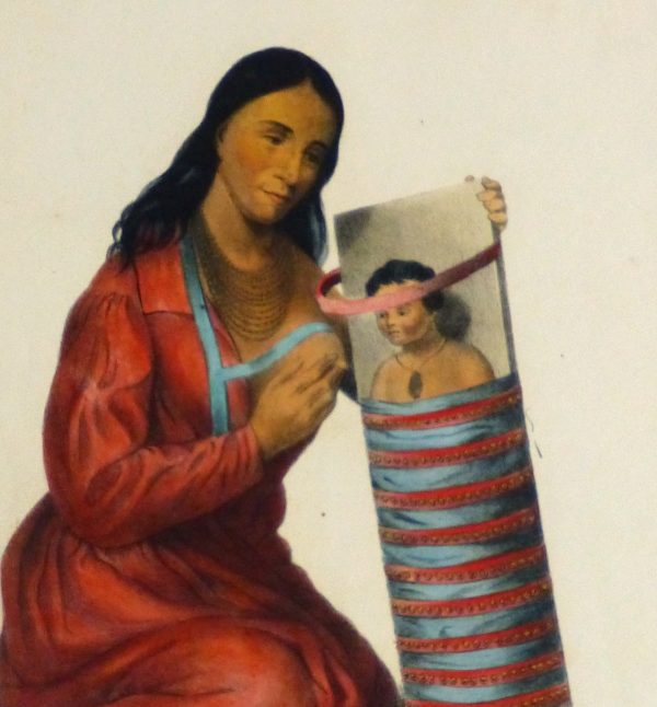 Chippewa Indian & Child Print, 1858-detail-5104K