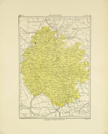 Hereford, England Map, Circa 1880-main-8188K