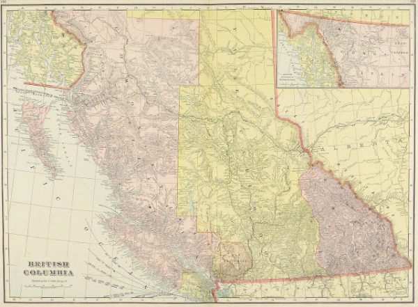 British Columbia, Canada Map, 1916-main-9458K