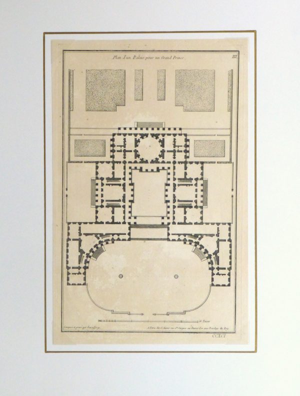 Italian Palace Floor Plan, Circa 1780-matted-kla2619